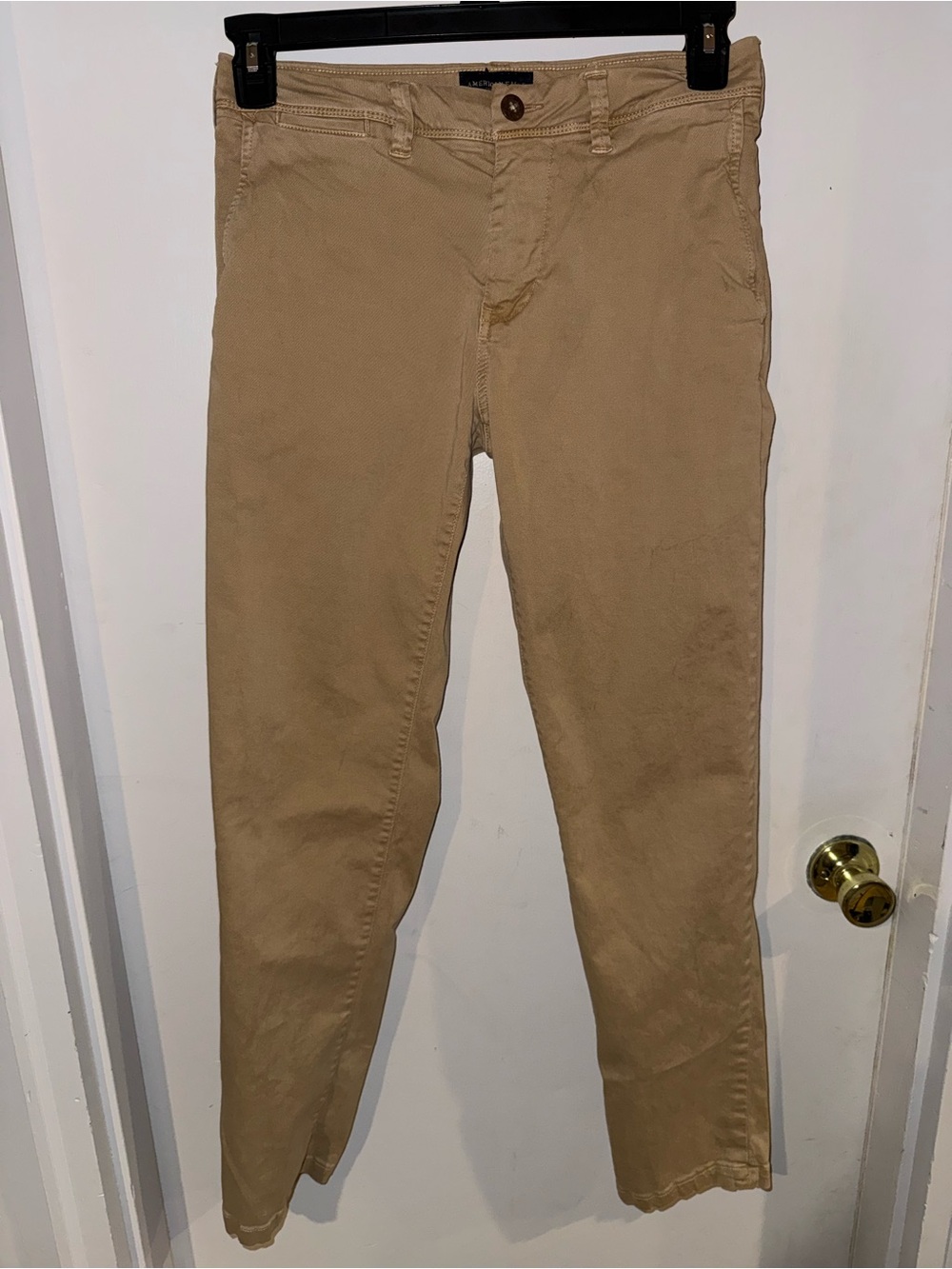 American Eagle Outfitters Extreme FLEX  Khaki/Tan Slim Straight Pants 29x32